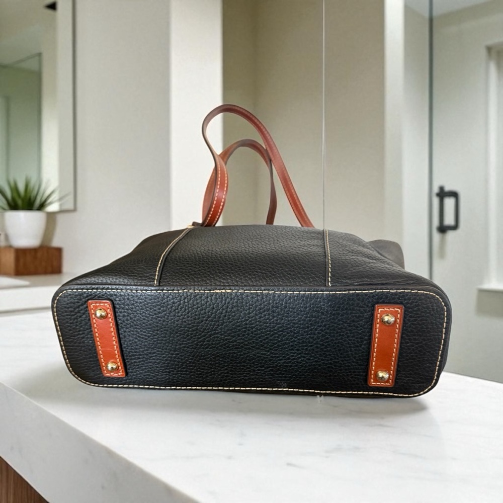 Dooney & Bourke Black Pebbled Leather Tote - Picture 4 of 5